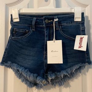 navy blue unworn jean shorts